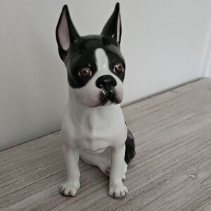 Boston Terrier Dog DNC Fine Porcelain Figurine